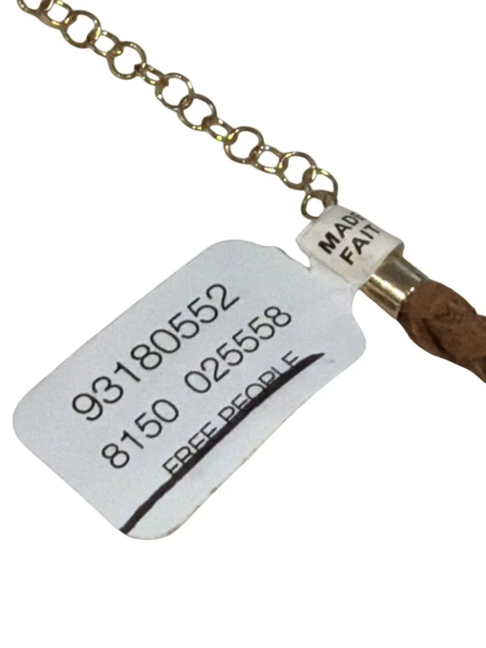 Free People Beach Shell Pendant Necklace Adjustable Chain Natural Brown & Cream - Picture 6 of 7